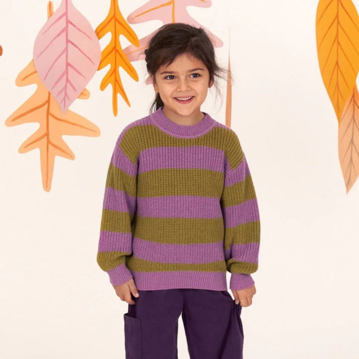 Jersey Punto DELIA Rayas Violeta-Green tea - Olokuti