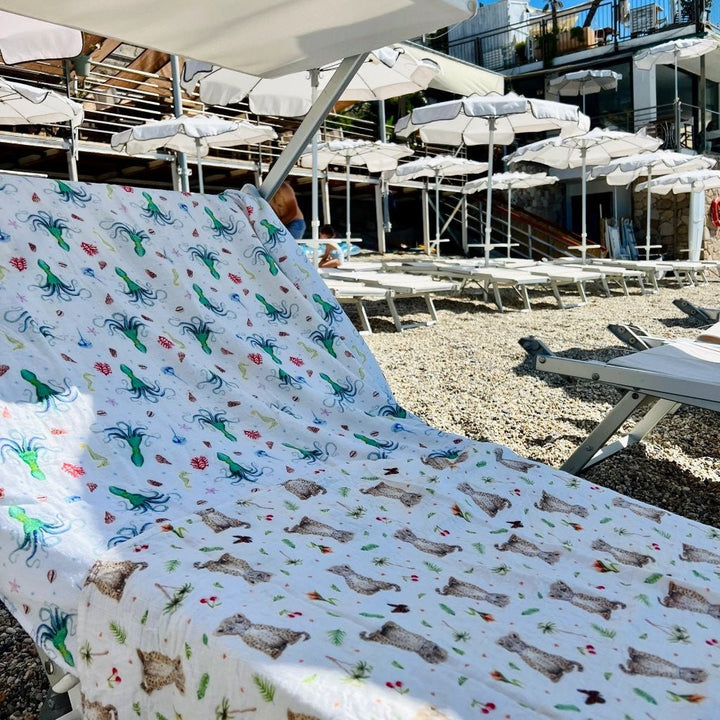 Manta Muselina bebé XL 120 cm. Tortugas marinas - Olokuti