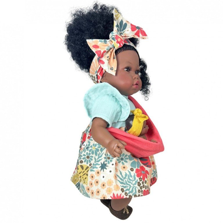 Muñeca Addis con Bebé Turquesa 45 cm. - 6400 - Olokuti