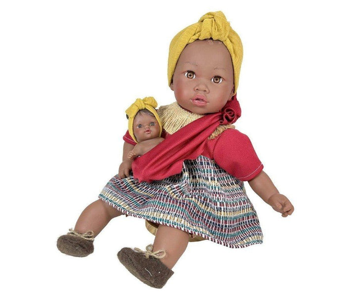 Muñeca Alika con Bebé Burgundy 40 cm. - 3750 - Olokuti