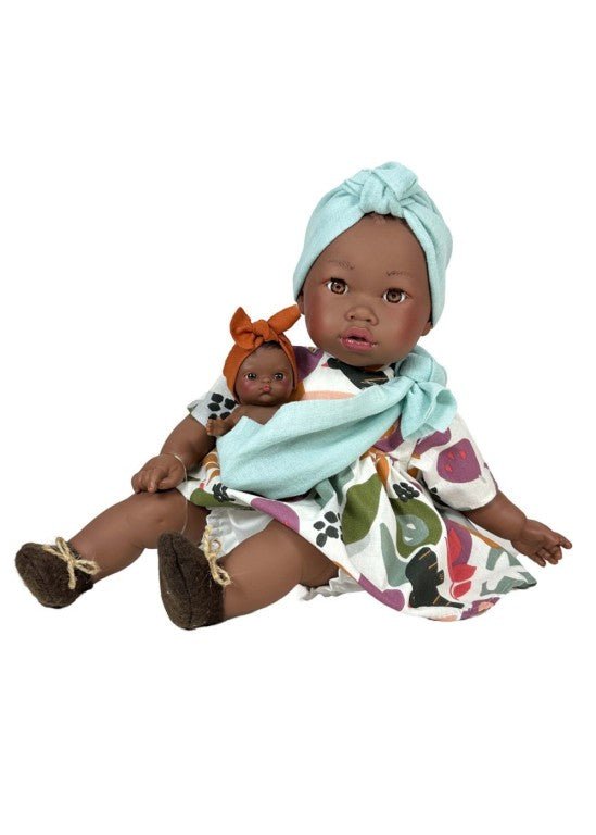 Muñeca Alika con bebé Floral 40 cm. - 3770 - Olokuti