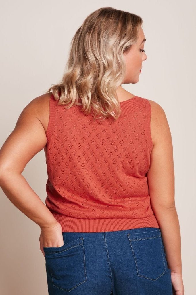 Nicky Top Mateo tejido Tweed Orange - Olokuti