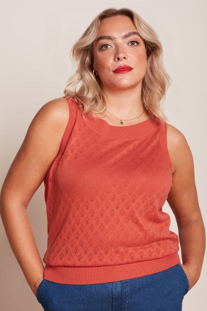Nicky Top Mateo tejido Tweed Orange - Olokuti