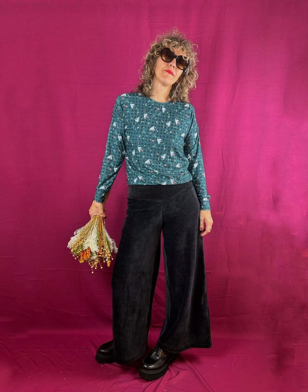 Pantalón Trama Pana Negro - Olokuti