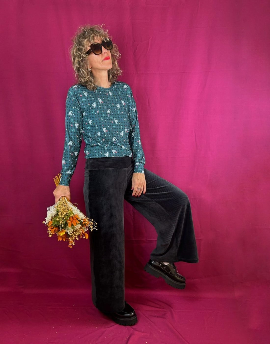 Pantalón Trama Pana Negro - Olokuti