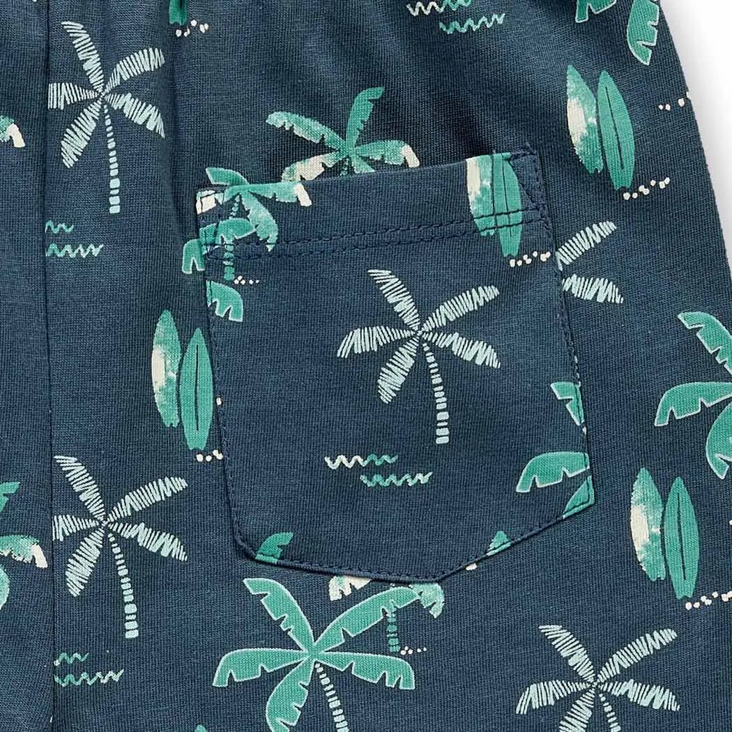 Pantalones cortos Palmeras Petrol oscuro - Olokuti