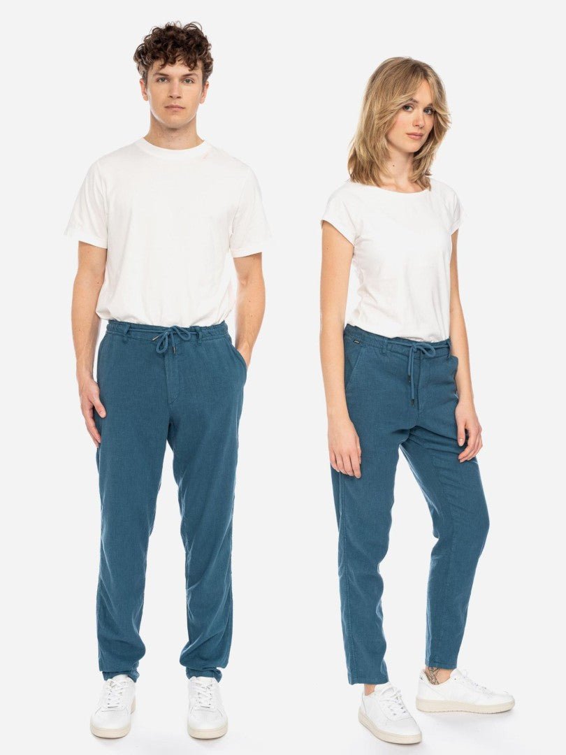 Pantalones largos unisex Banipal Lino Azul - Olokuti