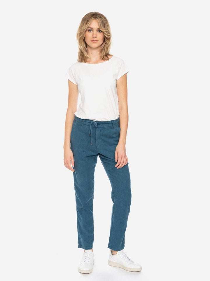 Pantalones largos unisex Banipal Lino Azul - Olokuti