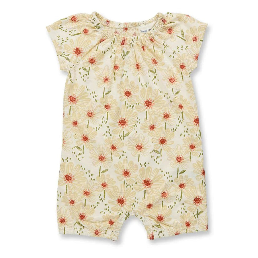 Pelele bebé LUA Flores Eggshell - Olokuti