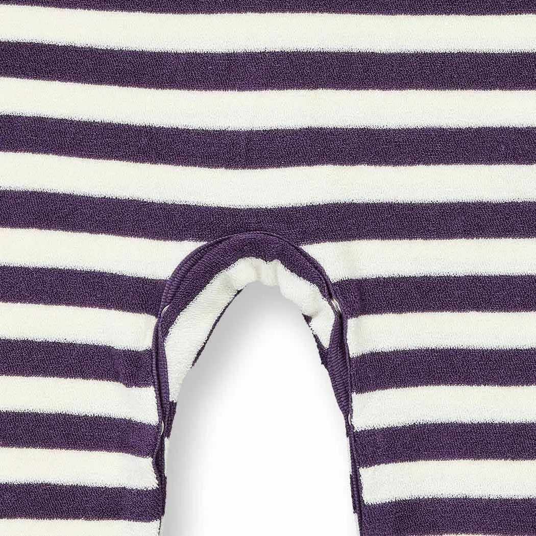 Pelele Felpa bebé m/l VIKTOR Rayas Dark Plum y Woodland - Olokuti