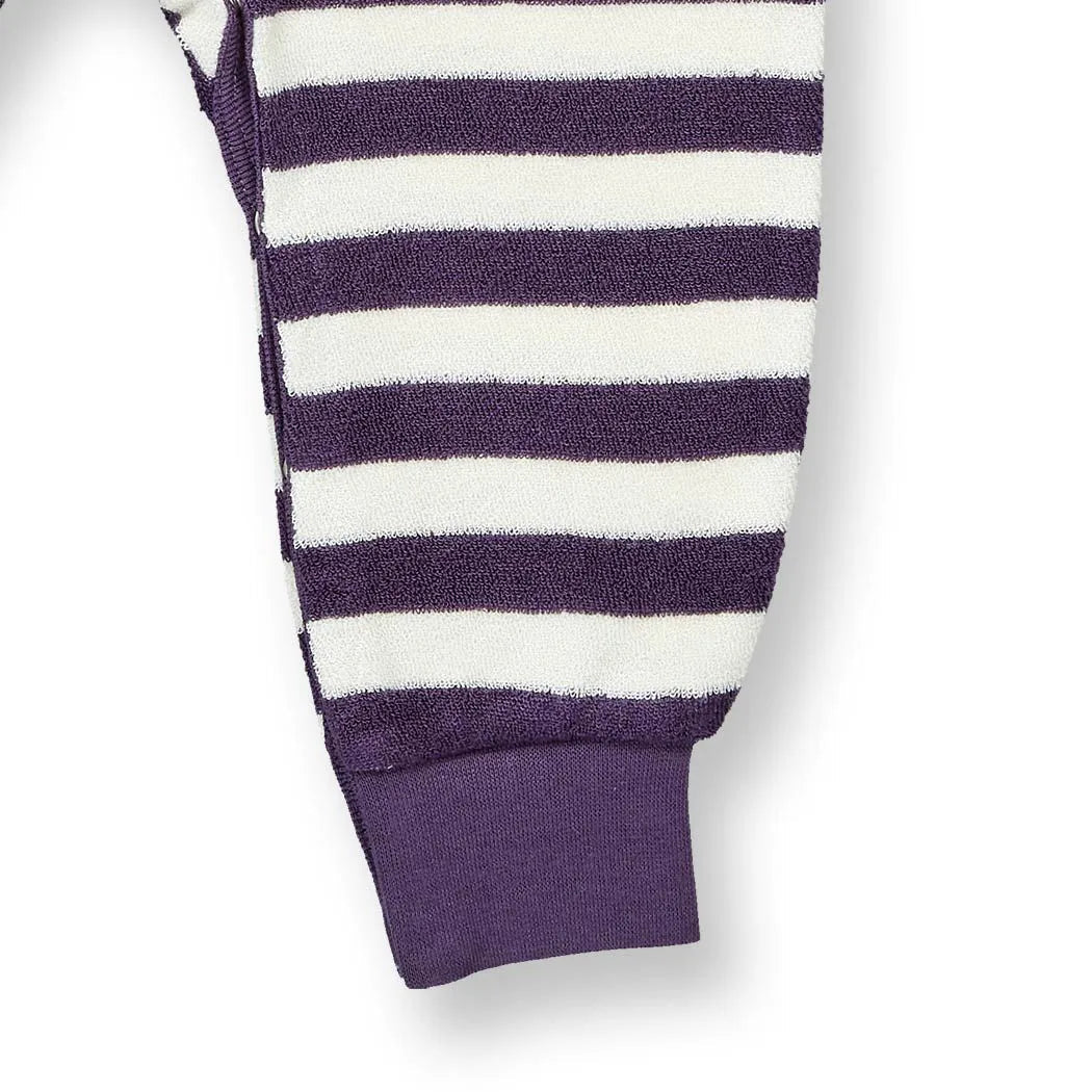 Pelele Felpa bebé m/l VIKTOR Rayas Dark Plum y Woodland - Olokuti
