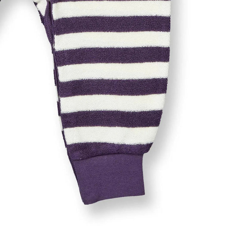 Pelele Felpa bebé m/l VIKTOR Rayas Dark Plum y Woodland - Olokuti