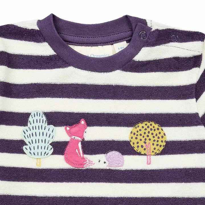 Pelele Felpa bebé m/l VIKTOR Rayas Dark Plum y Woodland - Olokuti