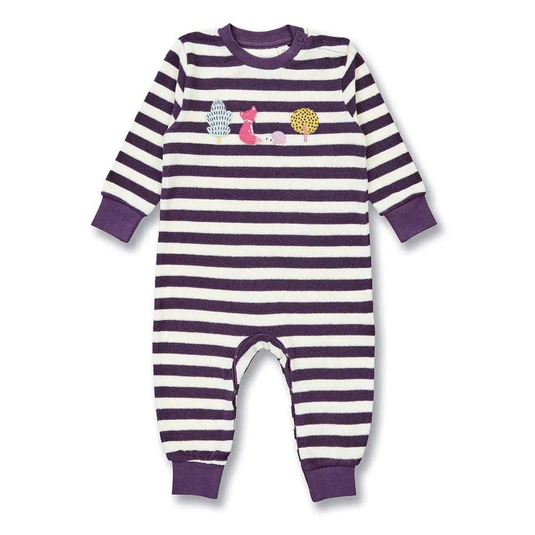 Pelele Felpa bebé m/l VIKTOR Rayas Dark Plum y Woodland - Olokuti