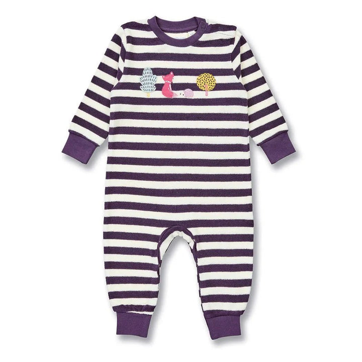 Pelele Felpa bebé m/l VIKTOR Rayas Dark Plum y Woodland - Olokuti