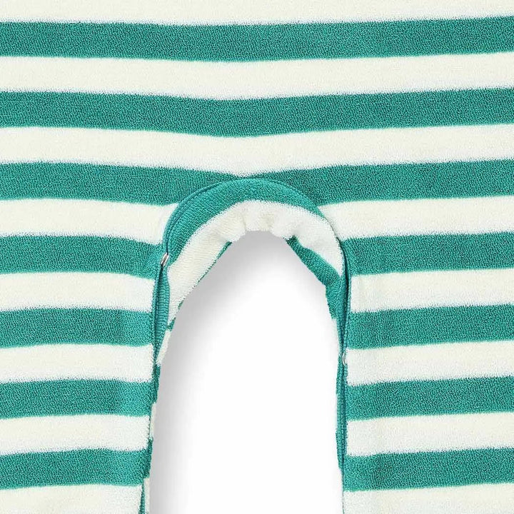 Pelele Felpa bebé m/l VIKTOR Rayas Teal green y Árbol - Olokuti
