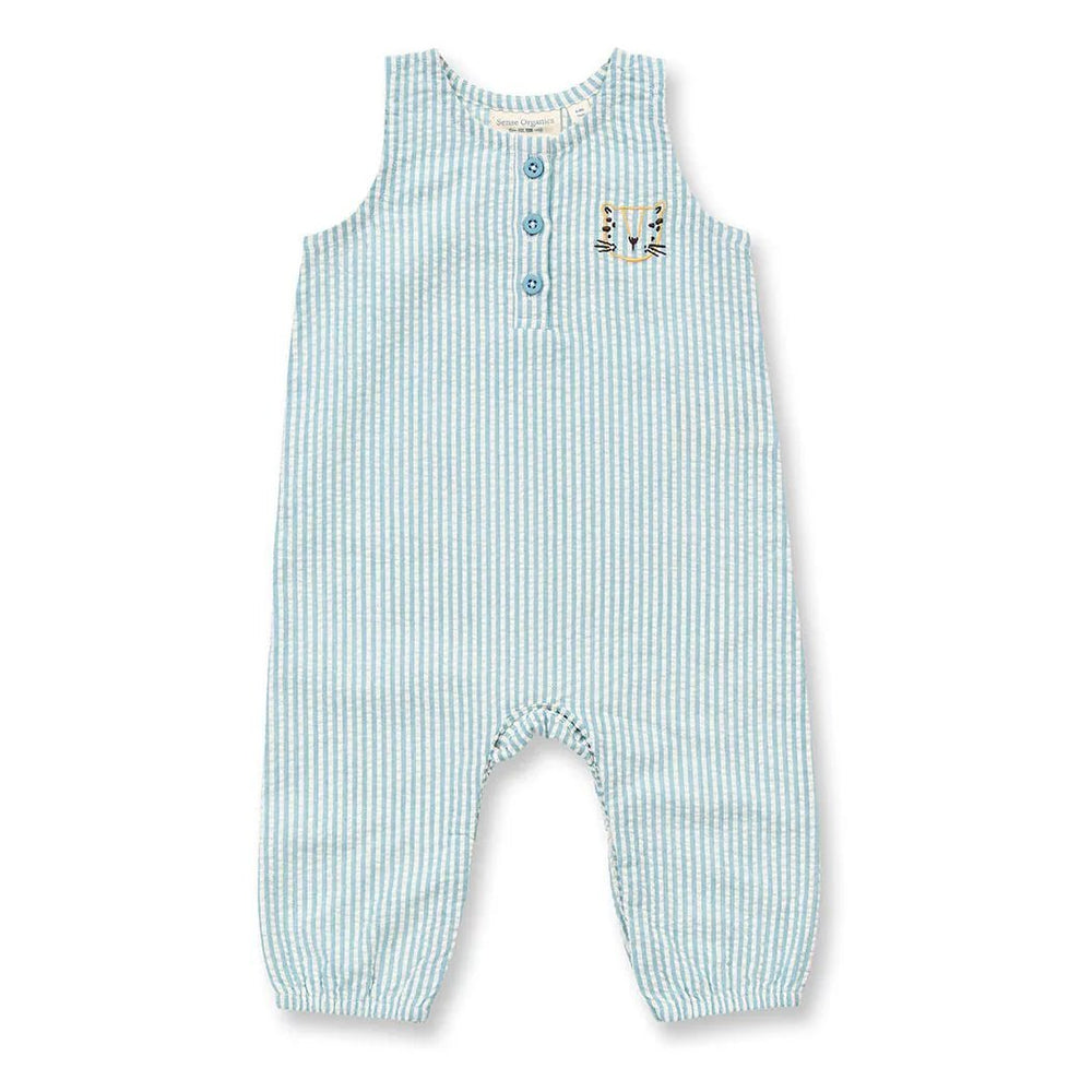 Pelele sin mangas MARIS Rayas azules con Leopardo - Olokuti