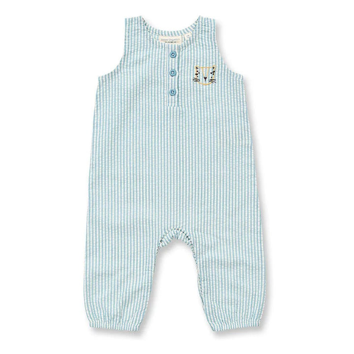 Pelele sin mangas MARIS Rayas azules con Leopardo - Olokuti