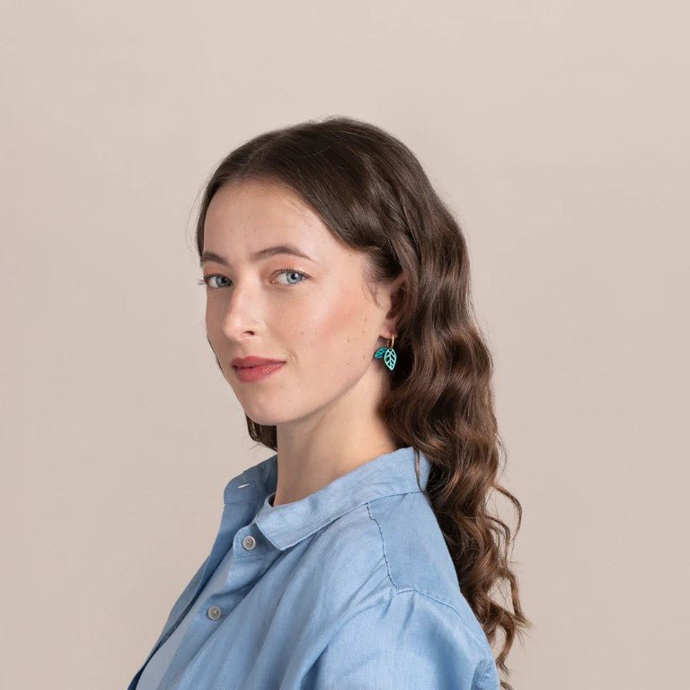 Pendientes aro Rustling Green Mini - Olokuti
