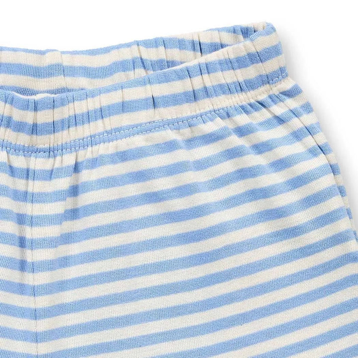 Pijama corto JULIA Fresa Blanco con rayas Azul - Olokuti