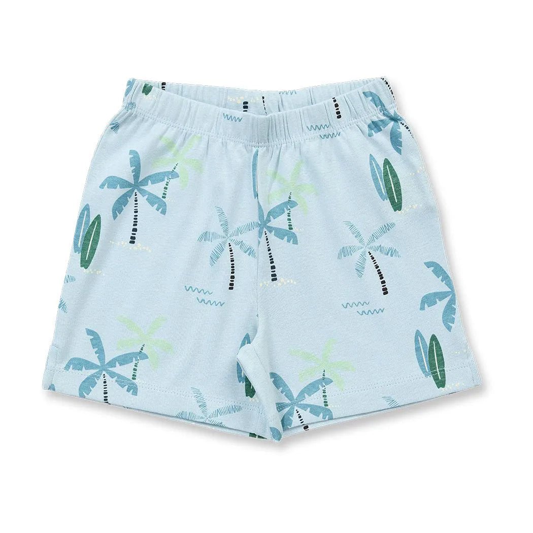 Pijama corto KAFKA Palmeras Azul claro - Olokuti
