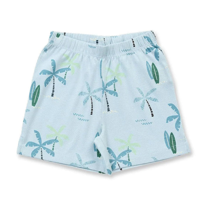 Pijama corto KAFKA Palmeras Azul claro - Olokuti