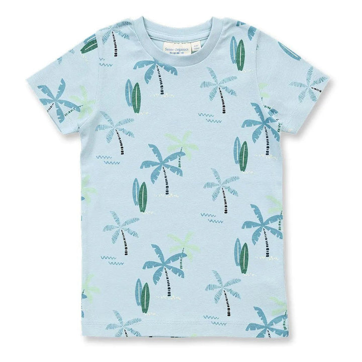 Pijama corto KAFKA Palmeras Azul claro - Olokuti