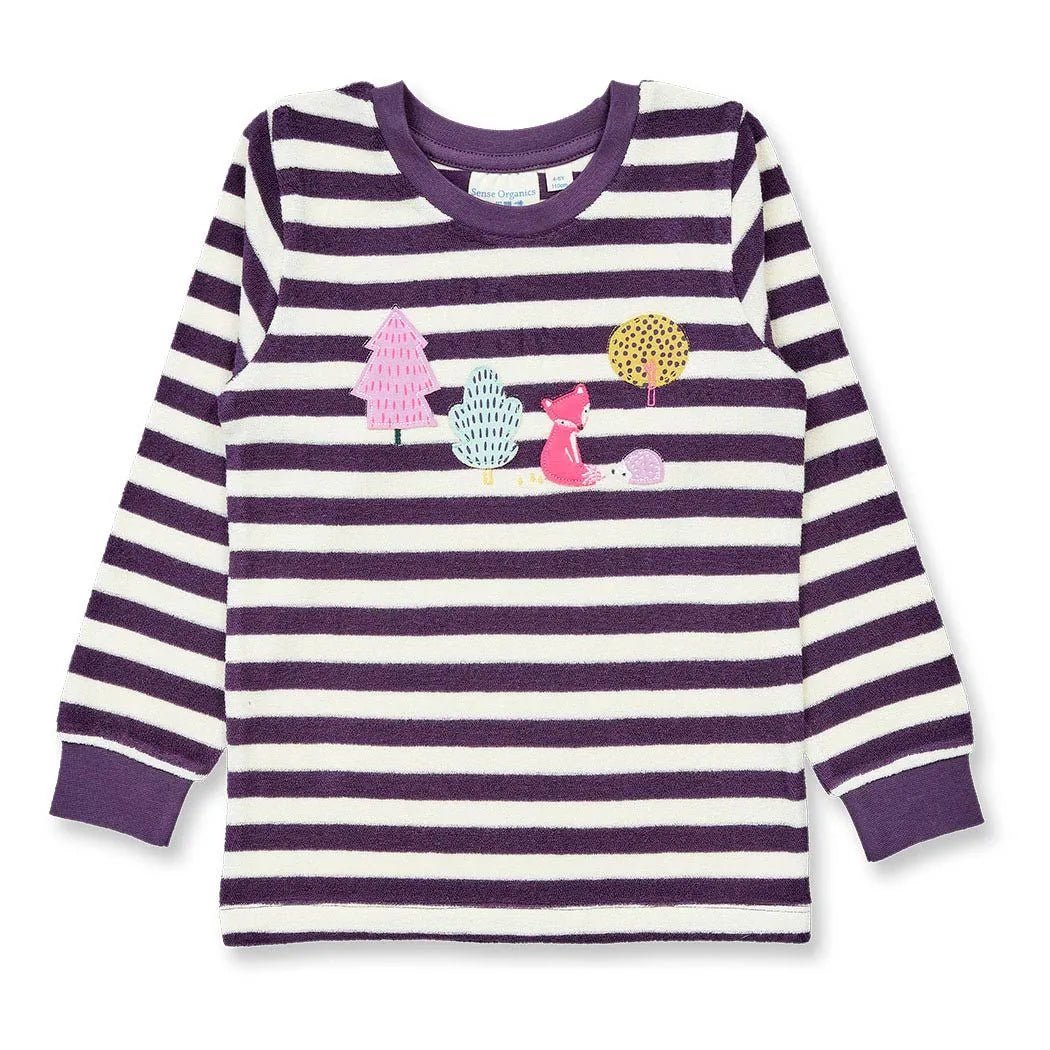 Pijama Felpa LONG JOHN Terry Rayas Dark Plum y Woodland - Olokuti