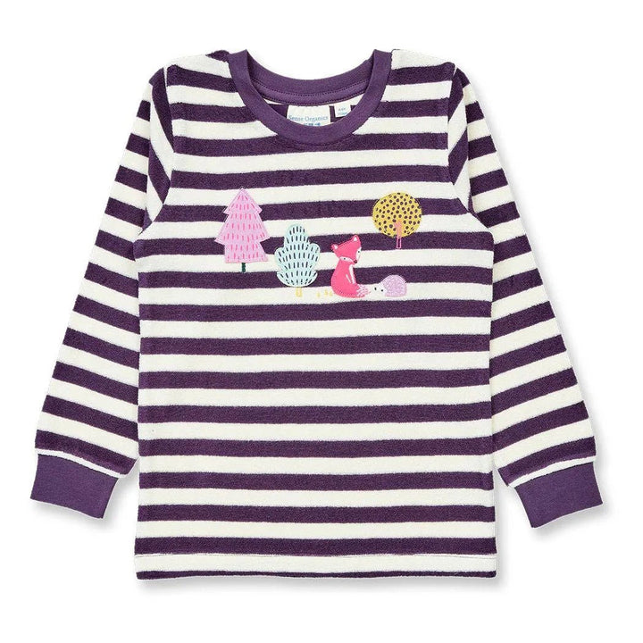 Pijama Felpa LONG JOHN Terry Rayas Dark Plum y Woodland - Olokuti