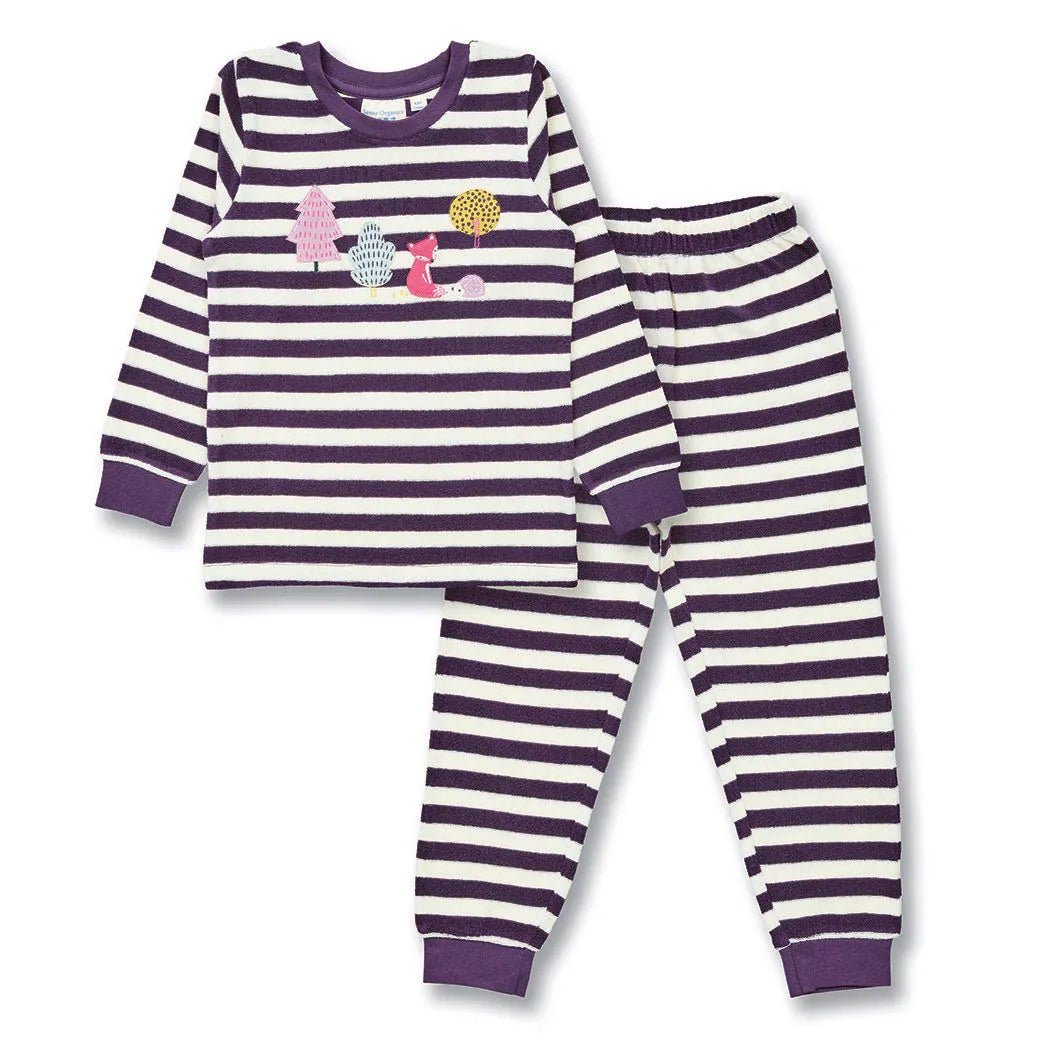 Pijama Felpa LONG JOHN Terry Rayas Dark Plum y Woodland - Olokuti