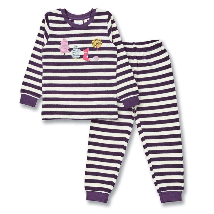 Pijama Felpa LONG JOHN Terry Rayas Dark Plum y Woodland - Olokuti