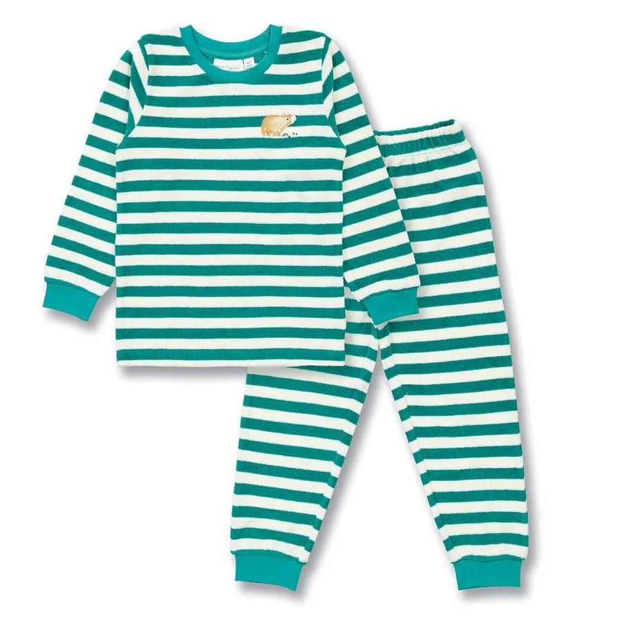 Pijama Felpa LONG JOHN Terry Rayas Teal green y Oso - Olokuti