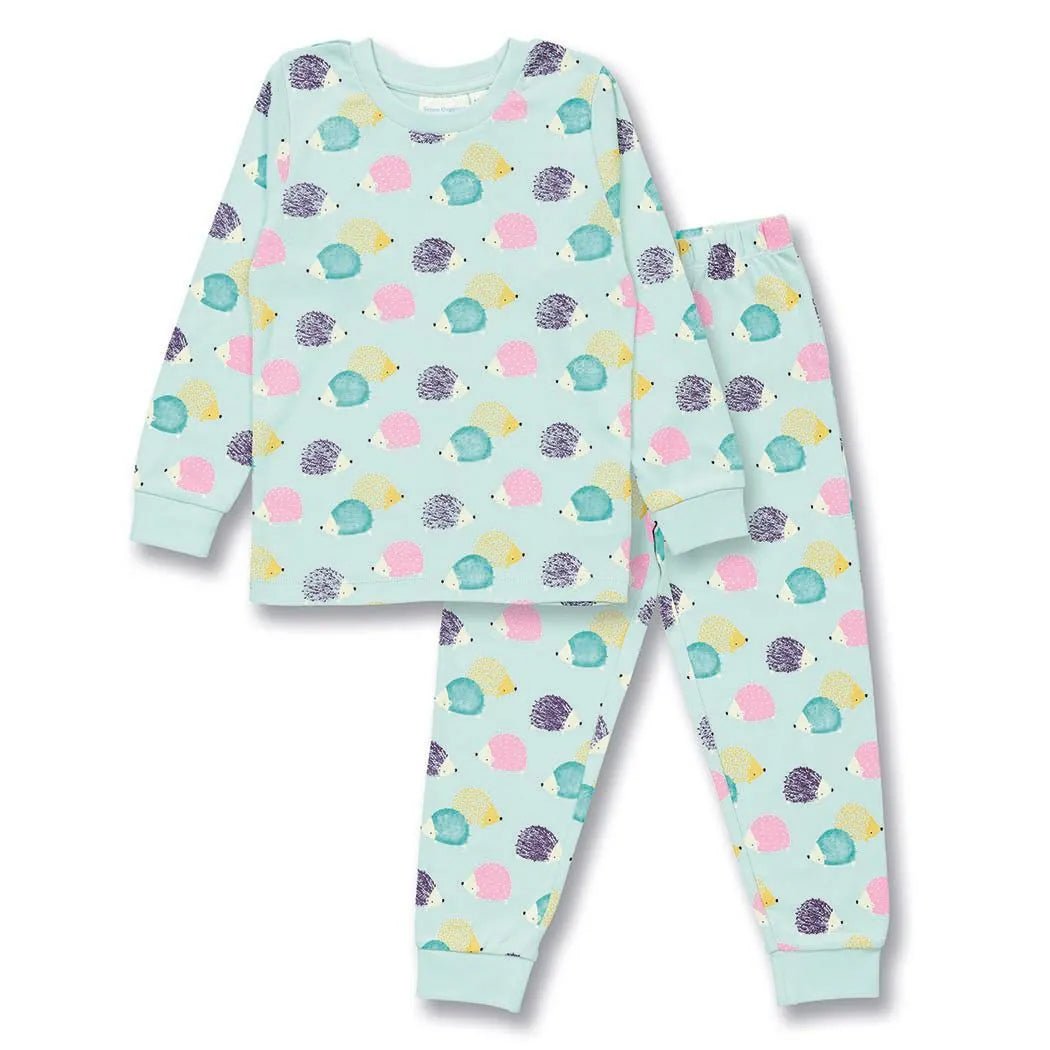Pijama LONG JOHN Hedgehogs Icy Mint - Olokuti