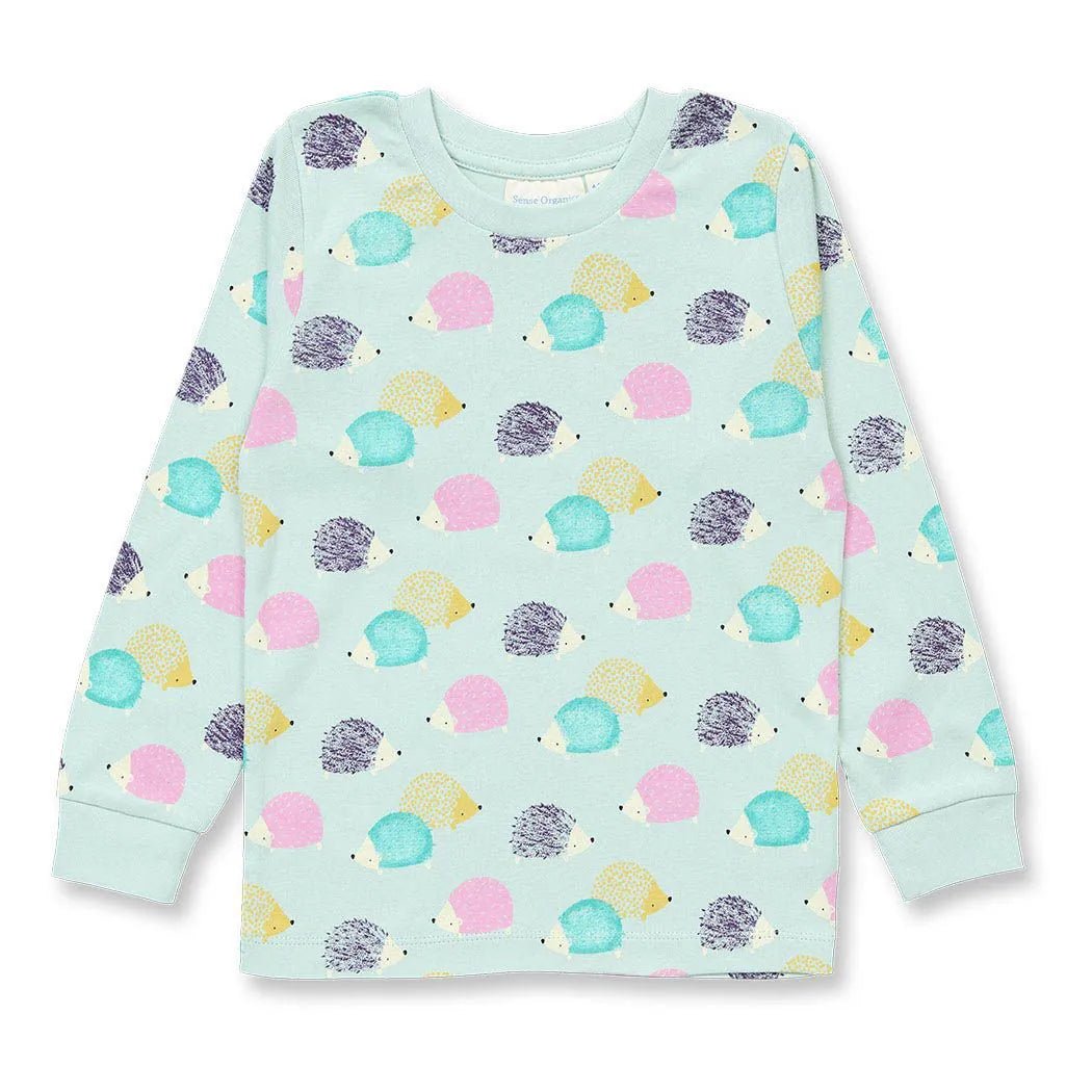 Pijama LONG JOHN Hedgehogs Icy Mint - Olokuti