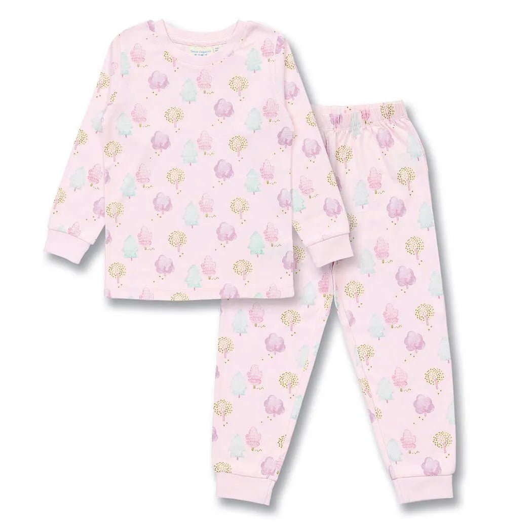 Pijama LONG JOHN Trees Light Pink - Olokuti