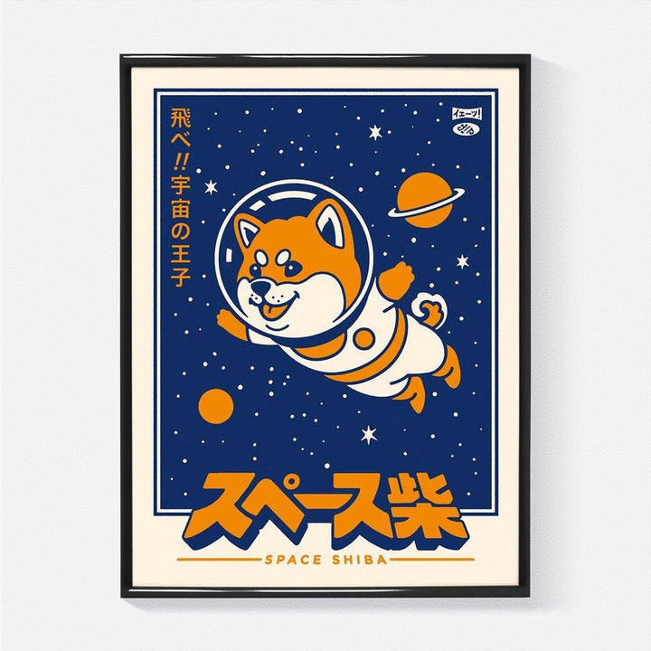 Poster "Space Shiba" A4 - Olokuti
