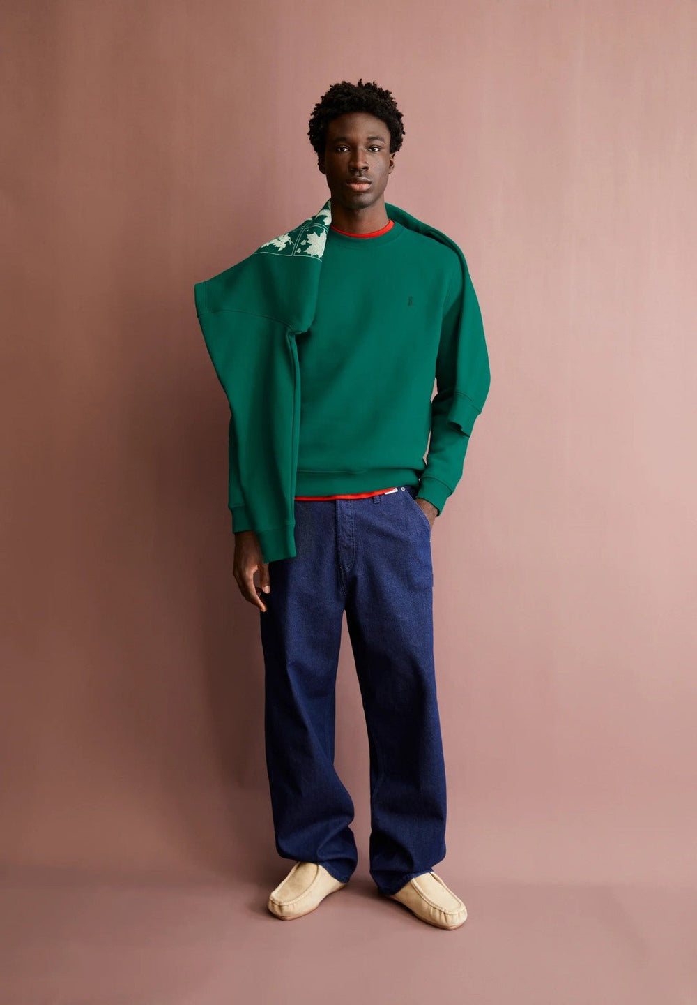 Sudadera BAARO FLEECE Emerald green - Olokuti