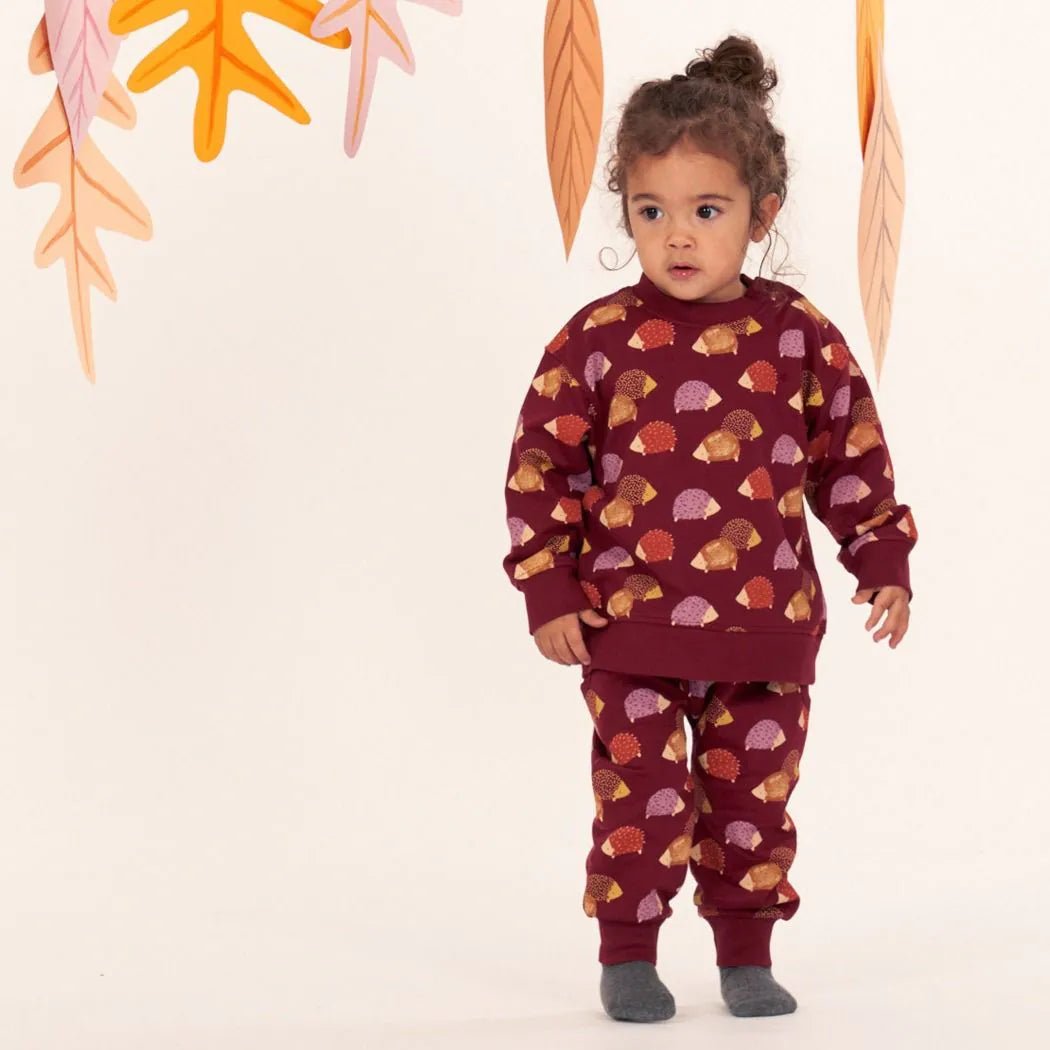 Sudadera bebé SIAM Hedgehogs Wine Red - Olokuti