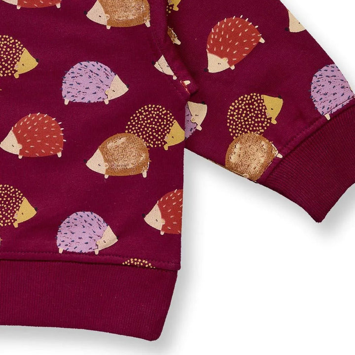 Sudadera bebé SIAM Hedgehogs Wine Red - Olokuti