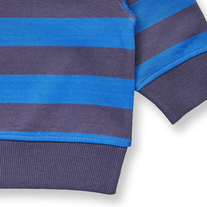Sudadera bebé SIAM Rayas Azul-Azul marino y Oso - Olokuti