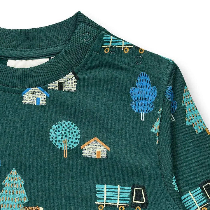 Sudadera bebé SIAM Woodland Fir Green - Olokuti