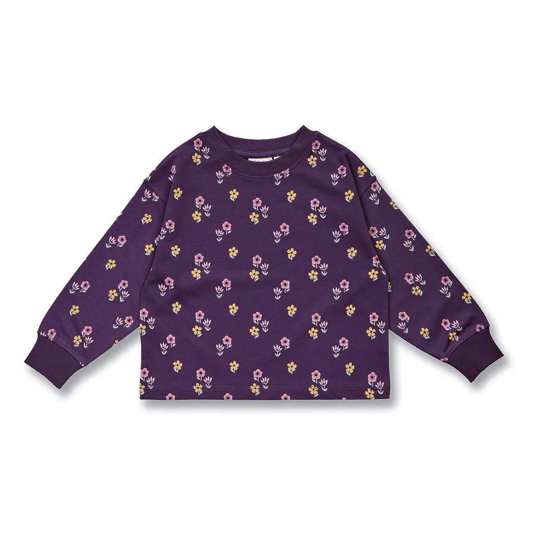 Sudadera CALISSA Flowers Dark Plum - Olokuti