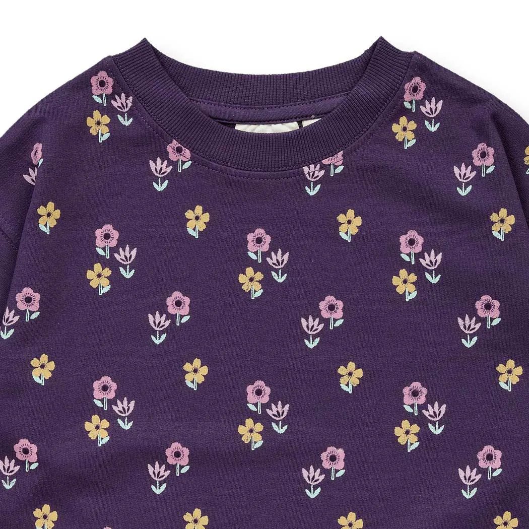 Sudadera CALISSA Flowers Dark Plum - Olokuti