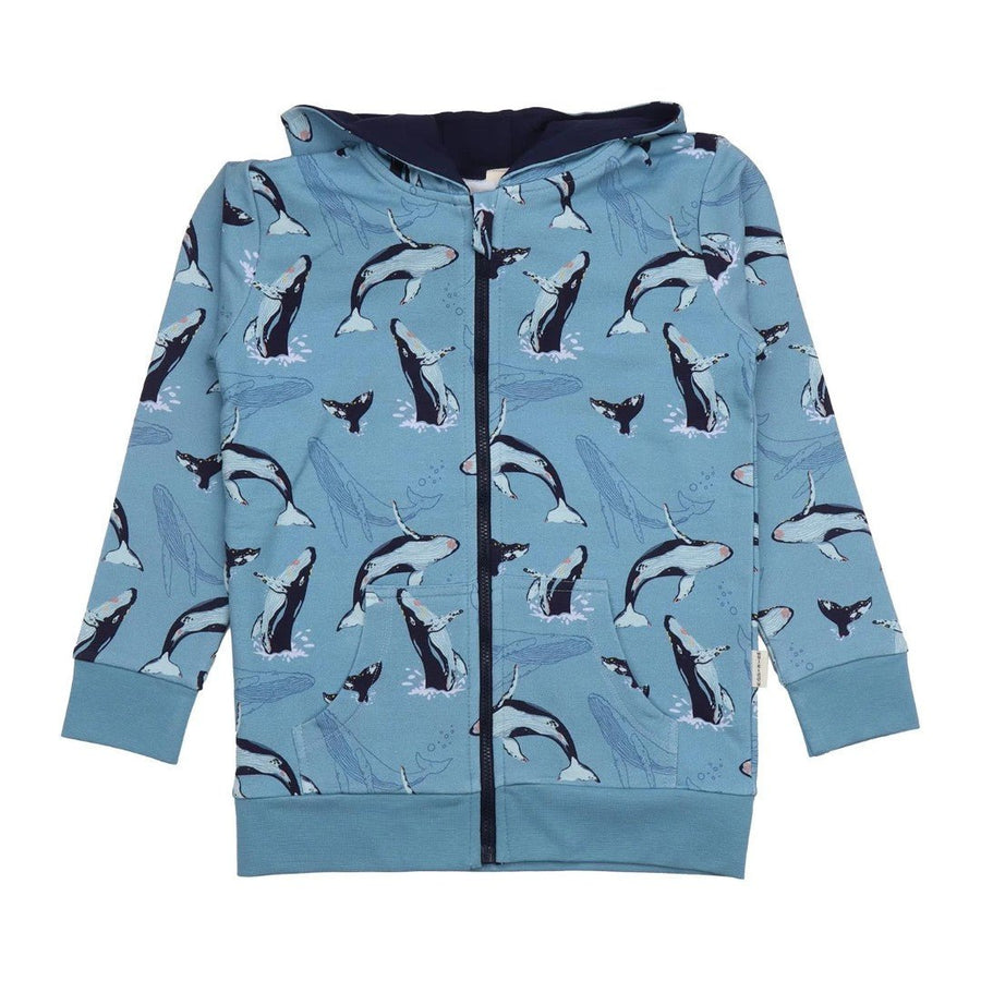 Sudadera con cremallera Jumping Whales - Olokuti