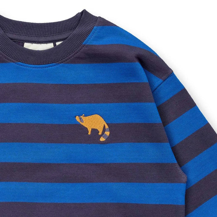 Sudadera DARI Rayas Azul-Azulll marino y Mapache - Olokuti