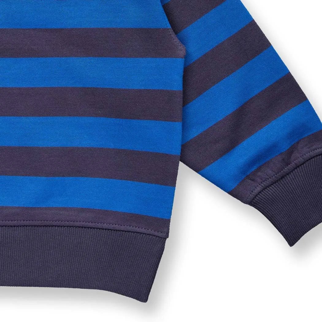 Sudadera DARI Rayas Azul-Azulll marino y Mapache - Olokuti