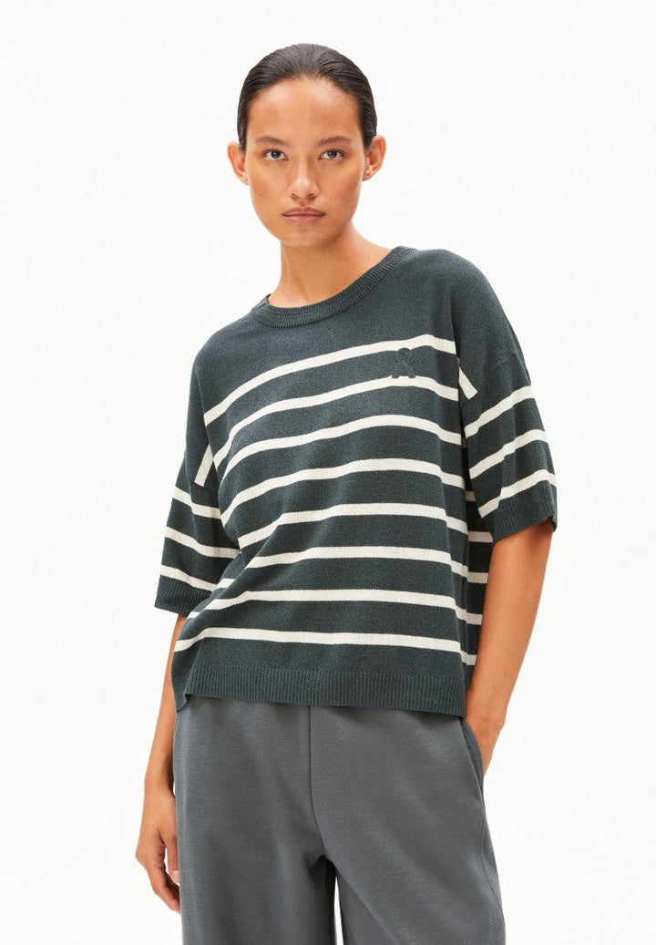 Suéter STRIPE LINEN BLEND Rayas Space steel - Undyed - Olokuti