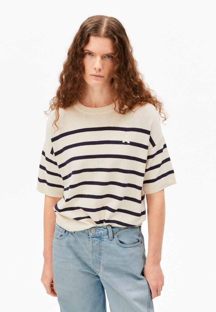 Suéter STRIPE LINEN BLEND Rayas Undyed - Tinted navy - Olokuti