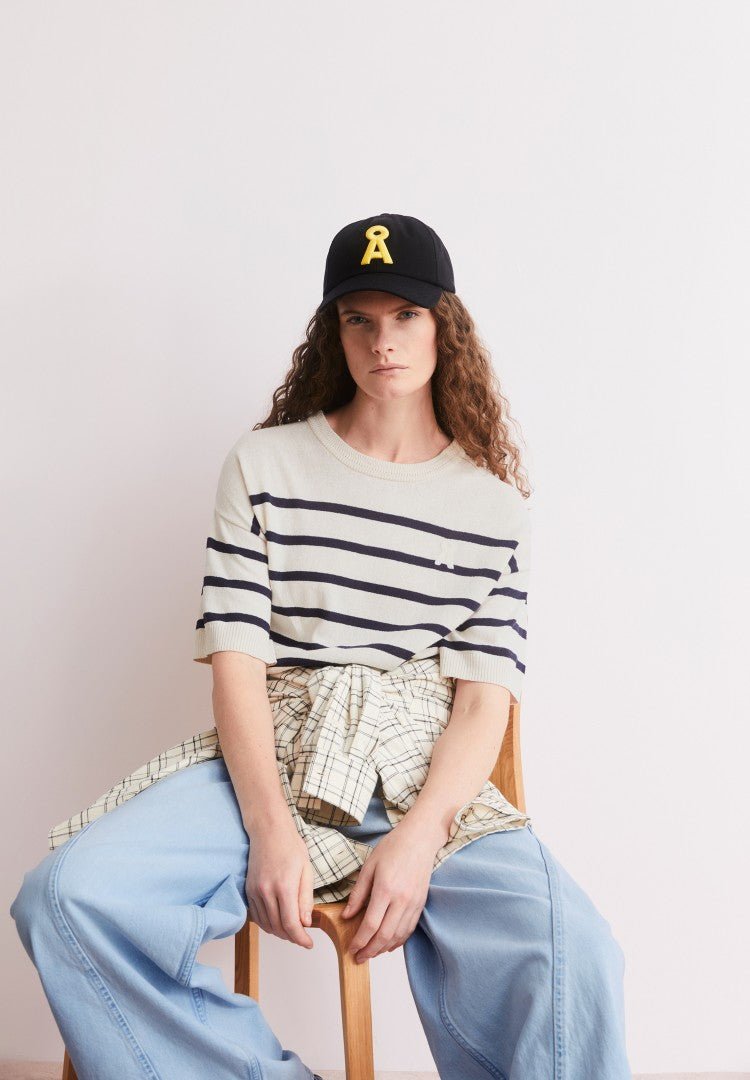 Suéter STRIPE LINEN BLEND Rayas Undyed - Tinted navy - Olokuti
