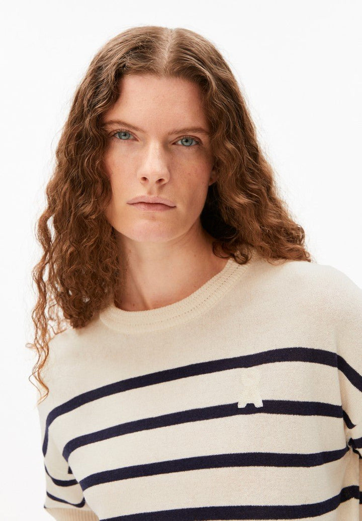 Suéter STRIPE LINEN BLEND Rayas Undyed - Tinted navy - Olokuti
